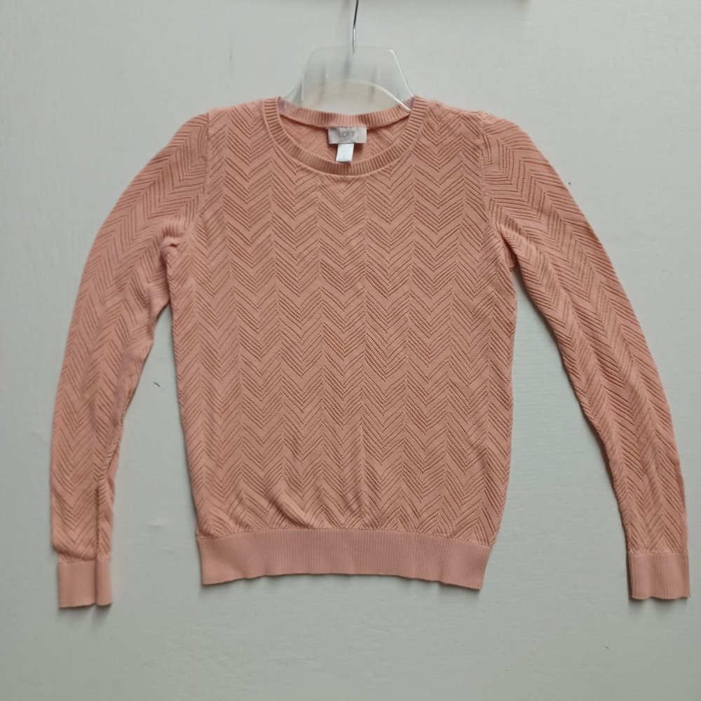 Loft , Pink Sweater arrow path design , size small